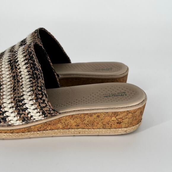 LifeStride Breezy Slide Sandals Tan Multi – Size 9.5M - Picture 4 of 10